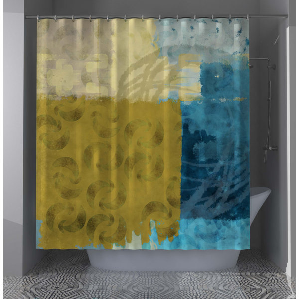 East Urban Home Kariba Abstract Shower Curtain Wayfair